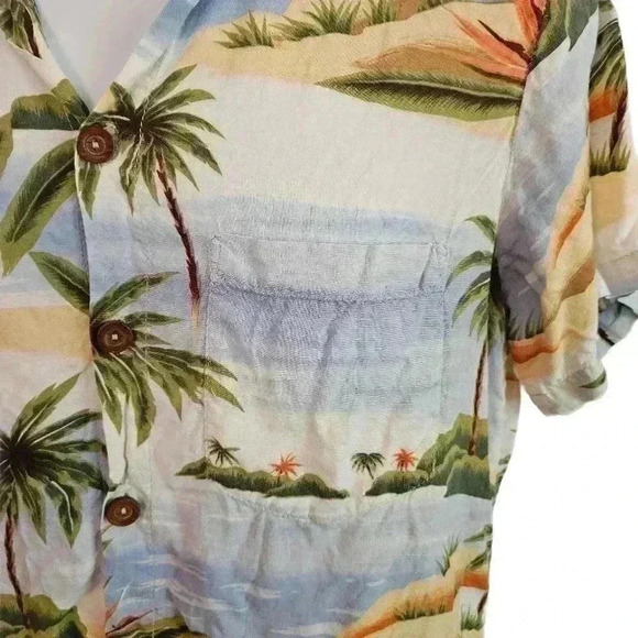 Vintage Hawaiian shirt OP Ocean Pacific Aloha Tropical Print 70s Tags Medium - Picture 2 of 12